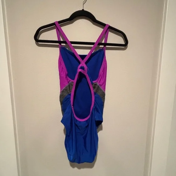 Speedo Pro LT Swimsuit in Blue and Pink 10/30 - Picture 2 of 4